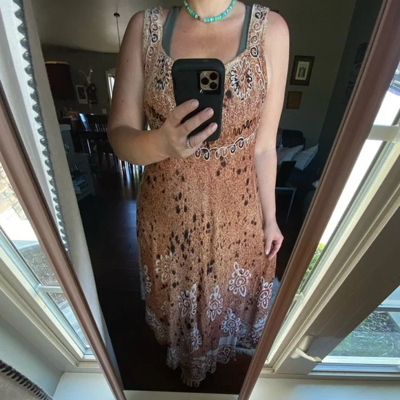 Shoreline 90’s Vintage Boho Tank Maxi Dress, Size XL - Picture 2 of 7